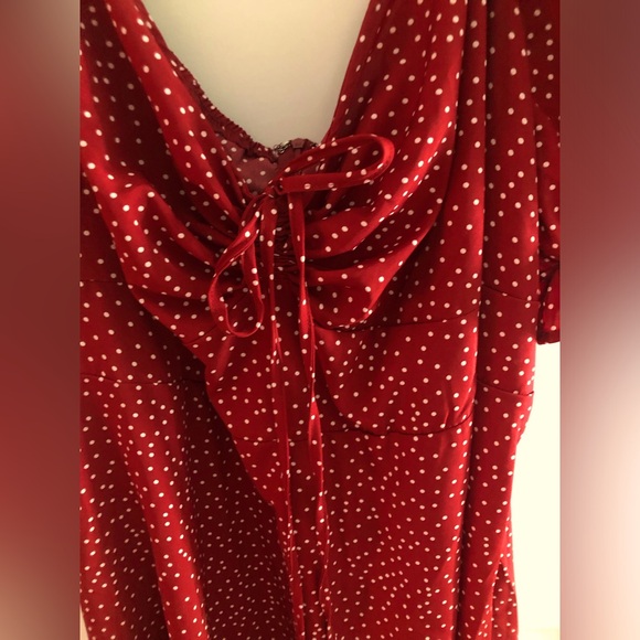 Shein Curve+ sz 28/30 Red polka dot dress NWT - Picture 7 of 9